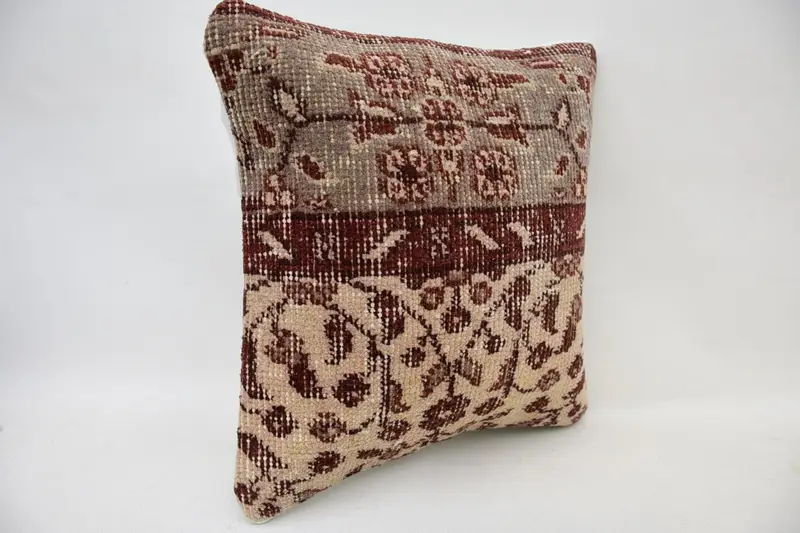 Kilim Pillow, 14x14 Beige Cushion Case, Cushion Cover, Ethnical Kilim Rug Pillow, Antique Pillows, Ethnic Pillow Cover Cushion - 2