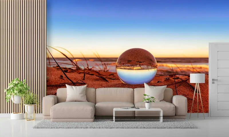 Zarif Su Damlası Baskılı Duvar Kağıdı: Modern Doğa Manzarası Dekoru