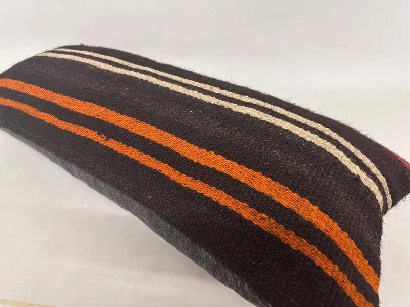 Handmade Kilim Cushion, Throw Kilim Pillow, Aesthetic Pillow Case, Cushion Cover, 16x36 Brown Pillow Sham, Pillow for Sofa - 6