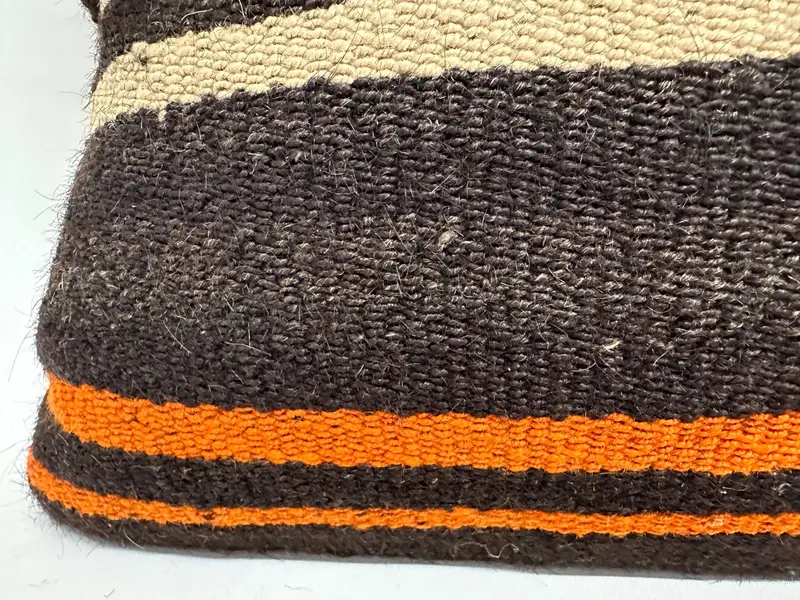 Handmade Kilim Cushion, Throw Kilim Pillow, Aesthetic Pillow Case, Cushion Cover, 16x36 Brown Pillow Sham, Pillow for Sofa - 2
