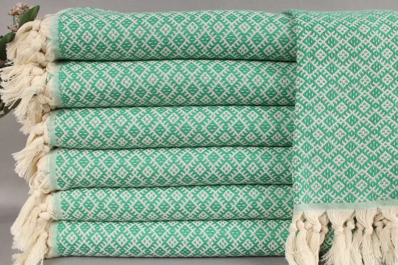 Custom Tea Towel Personalized Green Diamond, 20x38 Inches