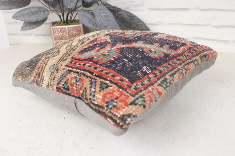 14x14 Blue Pillow Cover, Throw Kilim Pillow, Kilim Pillow, Cushion, Ethnic Pillow Cover Pillow Case, Pastel Pillow, Kilim Cushion Sham - 6