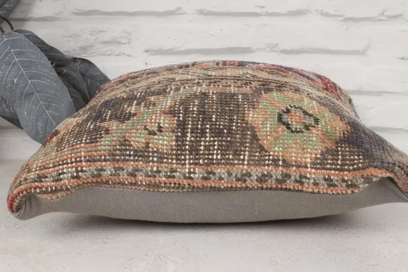 14x14 Blue Pillow Cover, Throw Kilim Pillow, Kilim Pillow, Cushion, Ethnic Pillow Cover Pillow Case, Pastel Pillow, Kilim Cushion Sham - 5