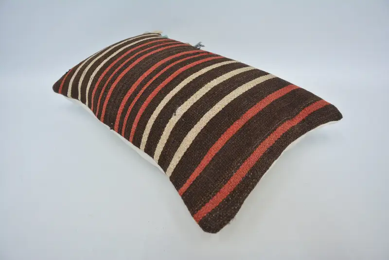 Pillow, Indoor Cushion Cover, 12x20 Red Cushion Cover, Vintage Pillow, Throw Kilim Pillow, Ethnic Pillow Case, Pillow for Sofa, Traditional Cushion - 6