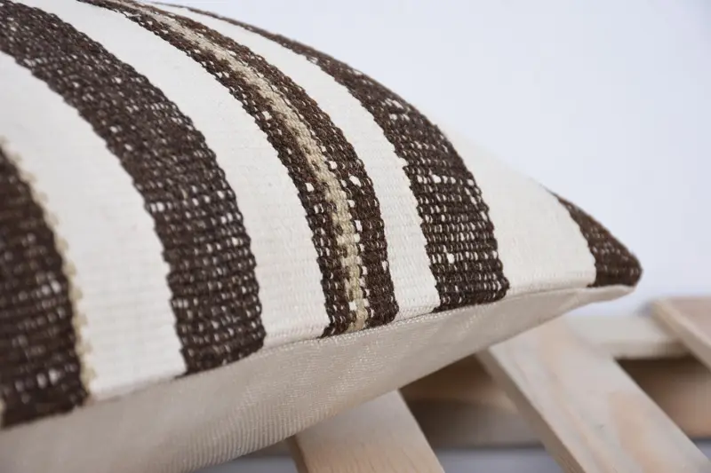 Throw Kilim Pillow, Rustic Cushion Cover, 12x20 Brown Pillow Sham, Neutral Throw Cushion Cover, Pillow Sham, Vintage Pillow, Boho Pillow Sham Cover - 7