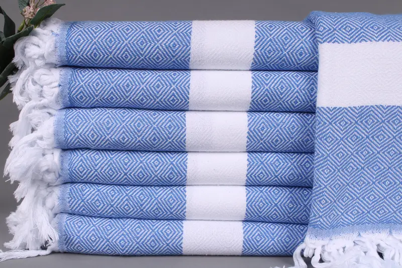 Personalized Beach Towel Monogrammed Dark Blue Diamond, 40x71 Inches