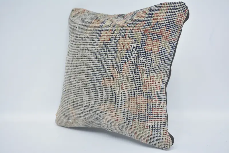Ottoman Pillow Case, Vintage Pillow, Throw Kilim Pillow, Cushion Cover, 12x12 Blue Pillow, Pillow for Sofa, Car Pillow Case, Rustic Cushion Cover - 4