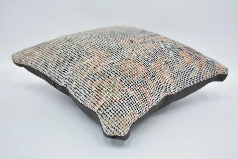Ottoman Pillow Case, Vintage Pillow, Throw Kilim Pillow, Cushion Cover, 12x12 Blue Pillow, Pillow for Sofa, Car Pillow Case, Rustic Cushion Cover - 6