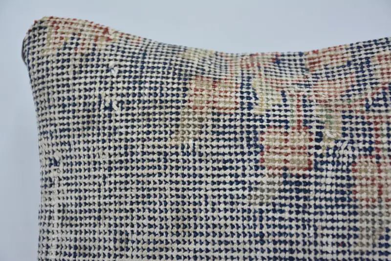 Ottoman Pillow Case, Vintage Pillow, Throw Kilim Pillow, Cushion Cover, 12x12 Blue Pillow, Pillow for Sofa, Car Pillow Case, Rustic Cushion Cover - 2