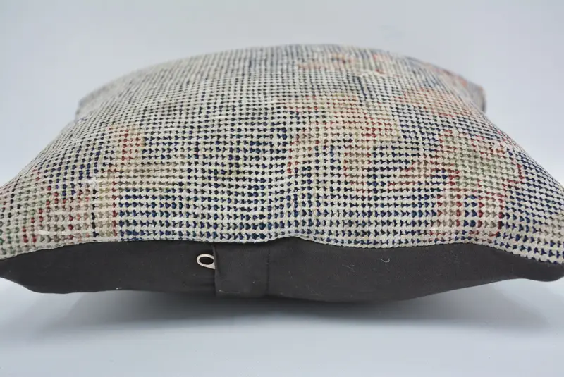 Ottoman Pillow Case, Vintage Pillow, Throw Kilim Pillow, Cushion Cover, 12x12 Blue Pillow, Pillow for Sofa, Car Pillow Case, Rustic Cushion Cover - 5