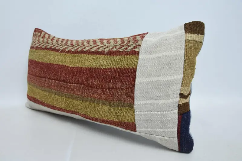 Cozy Throw Cushion, Turkish Rugs Pillow Case, Pillow, Kilim Pillow, Gift Pillow, Kilim Pillow Cover, 12x24 Red Pillow Case, Art Deco Cushion Cover - 4