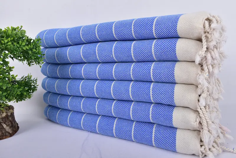 Monogrammed Beach Towel, Merry Christmas Gifts, Gift For Him, Absorbent towel, 70x40 Cotton Herringbone Towel, Eco-friendly Turkish peshtemal towel - 3