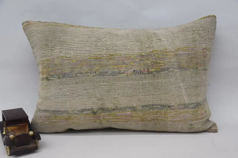 Handgefertigtes gestreiftes Kissen, 16x24 besticktes Kissen