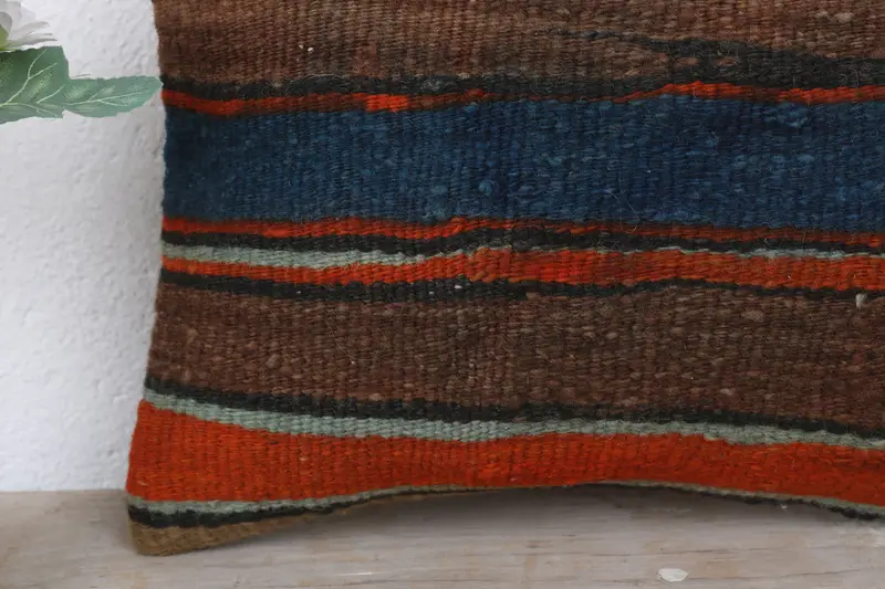 Vintage Throw Pillow Case, 12x12 Blue Cushion, Pet Cushion, Throw Kilim Pillow, Home Decor Pillow, Antique Pillows, Cushion Cover - 3