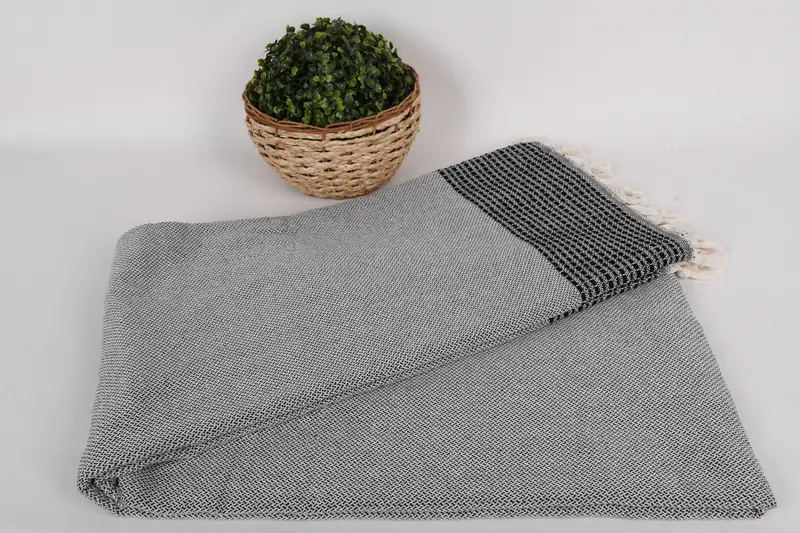 Bachelorette Large Towel, Turkish Blanket, Throw Blanket, Bridal Shower Gift, Bedspread Quenn, Turkish Throw Blanket, 96x92 Cotton Striped Towel - 4