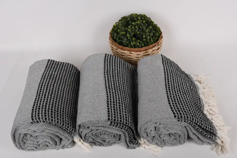Bachelorette Large Towel, Turkish Blanket, Throw Blanket, Bridal Shower Gift, Bedspread Quenn, Turkish Throw Blanket, 96x92 Cotton Striped Towel - 8