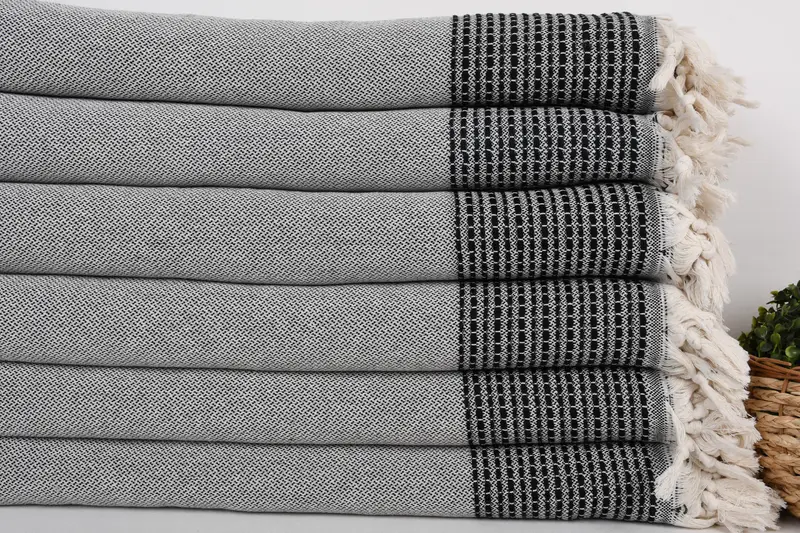 Bachelorette Large Towel, Turkish Blanket, Throw Blanket, Bridal Shower Gift, Bedspread Quenn, Turkish Throw Blanket, 96x92 Cotton Striped Towel - 2
