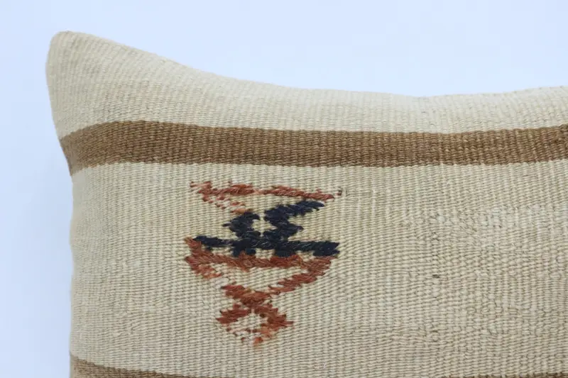 Home Decor Pillow, 16x24 Beige Cushion Case, Cushion Case, Farmhouse Pillow Sham, Boho Pillow Sham Cover, Vintage Kilim Throw Pillow - 2