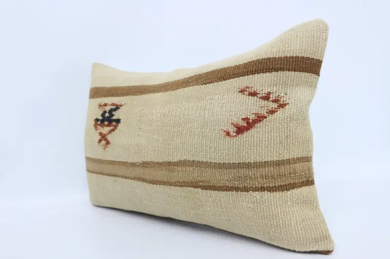 Home Decor Pillow, 16x24 Beige Cushion Case, Cushion Case, Farmhouse Pillow Sham, Boho Pillow Sham Cover, Vintage Kilim Throw Pillow - 4