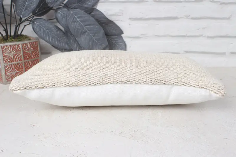 Toss Cushion Case, Kilim Pillow Cover, Neutral Pillow, Pillow, Pillow for Sofa, Vintage Kilim Pillow, Floor Cushion Case, 8x16 Beige Cushion - 5