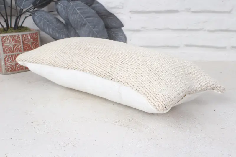 Toss Cushion Case, Kilim Pillow Cover, Neutral Pillow, Pillow, Pillow for Sofa, Vintage Kilim Pillow, Floor Cushion Case, 8x16 Beige Cushion - 6
