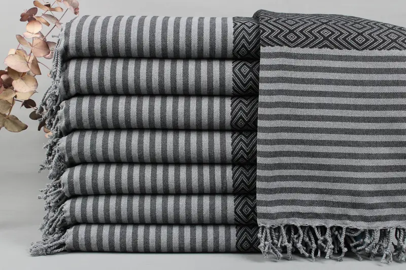 Turkish Beach Towel Organic Cotton Beige, 40x67 Inches