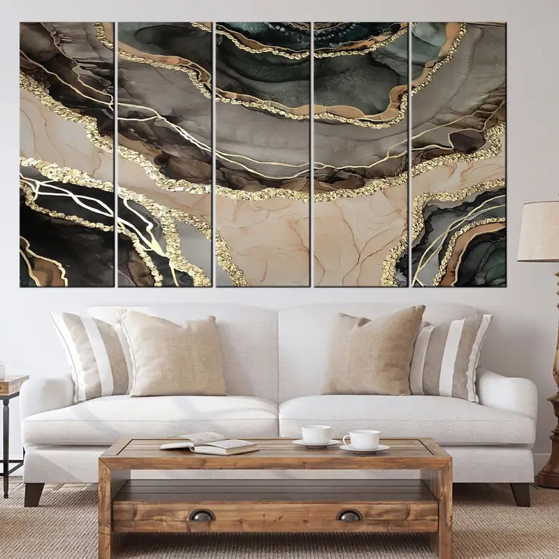 Brown Gold Abstract, Gold Marbling, Gold Abstract Wall Art, Gold Marble,, Marble Artwork Print, Luxury Wall Art, Marble Wall Decor, Canvas - 7