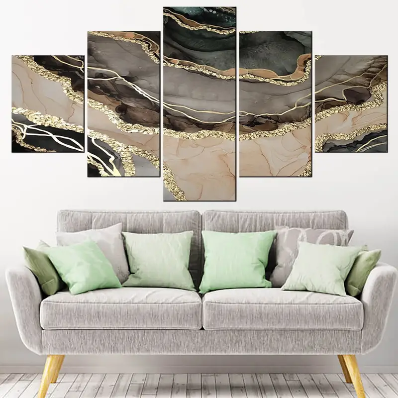 Brown Gold Abstract, Gold Marbling, Gold Abstract Wall Art, Gold Marble,, Marble Artwork Print, Luxury Wall Art, Marble Wall Decor, Canvas - 8