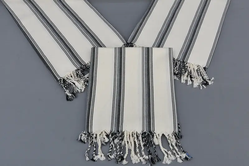 Özel hediye, 70x38 pamuklu çizgili havlu, gelin duş iyiliği, sevgililer hediyesi, işlemeli Türk havlu, plaj teması düğün hediyesi, ince havlu - 6