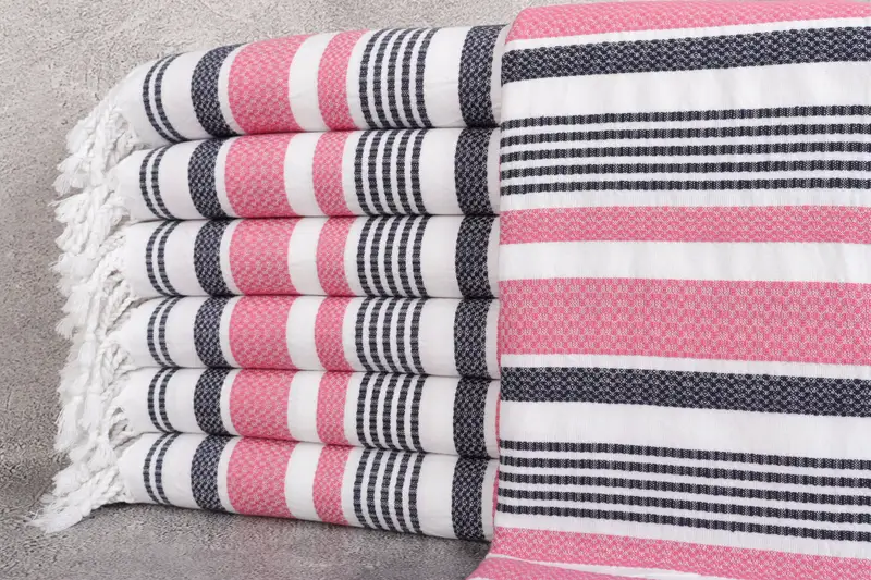 Toalla de playa orgánica al por mayor, peshtemal a rayas, 38 x 71 pulgadas