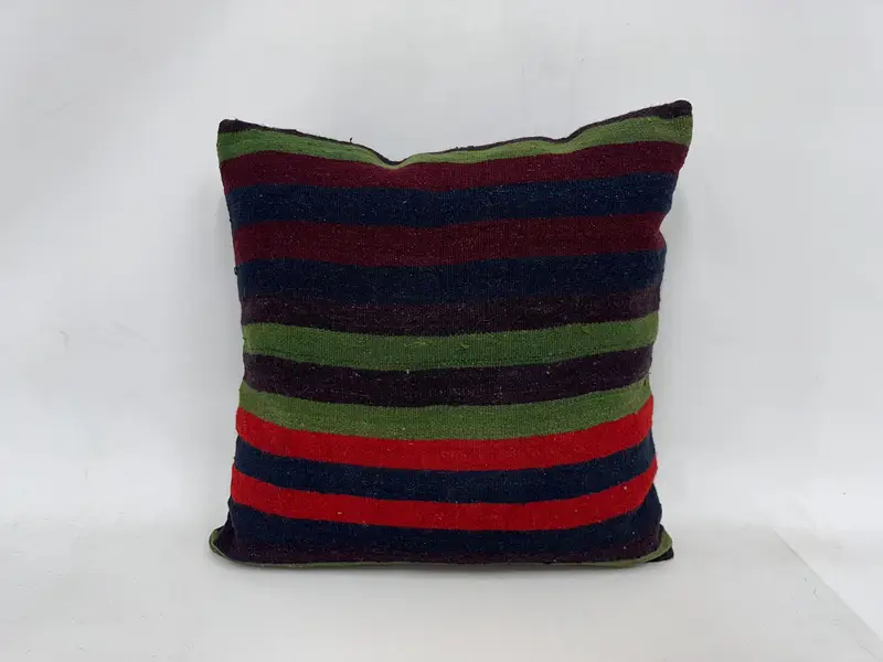 Bettkissenabdeckung, Innenarchitektkissen, Geschenkkissen, 24x24 grüne Kissen, Kissen für Sofa, Kissen, Vintage Kilim -Kissen -Kissenschein - 1