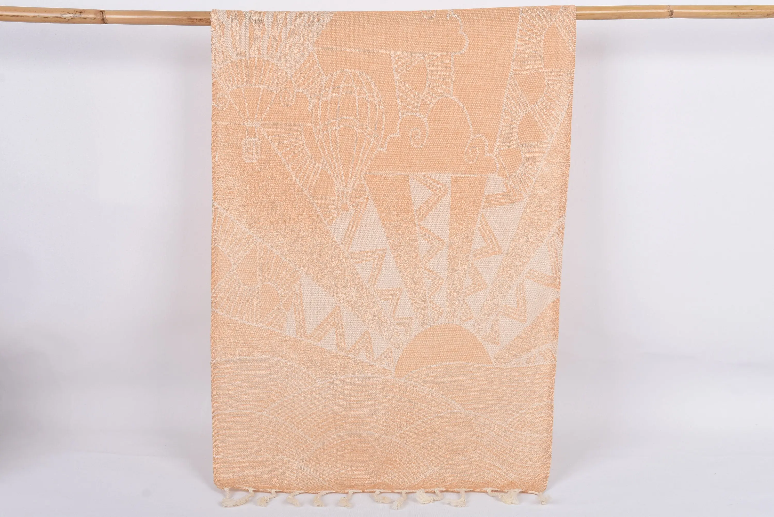 Personalized Hand Towel, Mustard Cappadocia Design, 36x18 Inches - 1