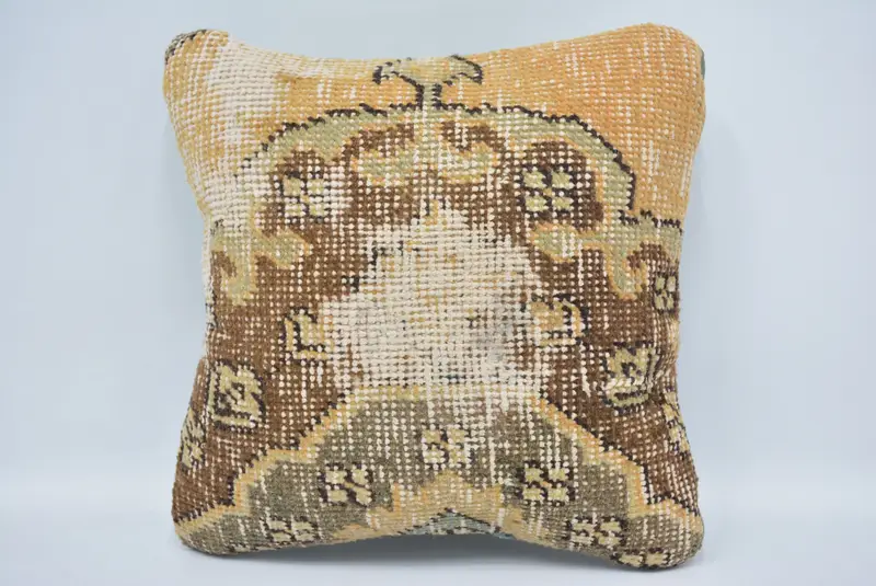 Kissenkissen, handgefertigtes Kilim -Kissen, Boho -Kissenschein -Abdeckung, Bürostuhlkissen Schein, 12x12 braunes Kissenschein, Kissenschein - 1