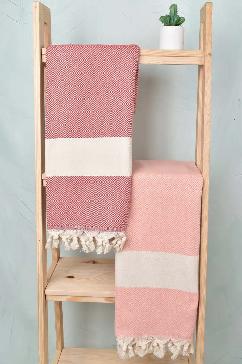 Monogrammed Hand Towel, Housewarming Gift, Customized Turkish Towel, Custom Hand Towel, Bathroom Towels, Handmade Gift, 36x20 Cotton Diamond Towel - 6