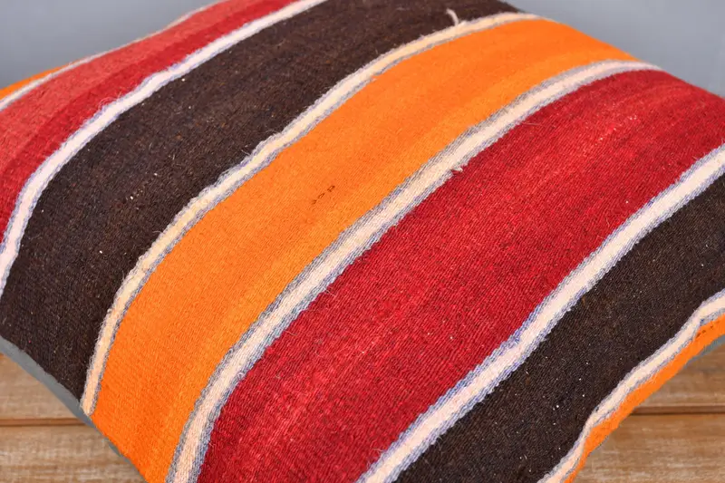 Meditation Pillow Sham, Anatolian Cushion, Throw Kilim Pillow, Pillow for Couch, 20x20 Red Pillow Cover, Pillow, Tribal Pillow, Pillow for Sofa - 3