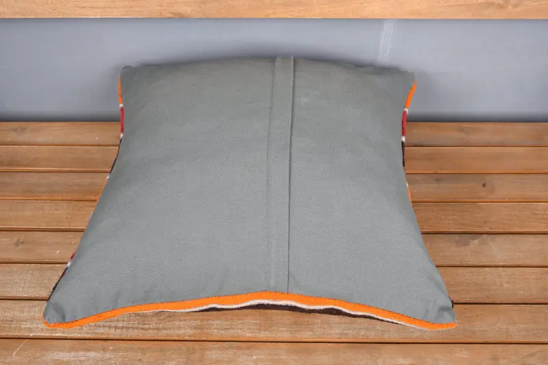Meditation Pillow Sham, Anatolian Cushion, Throw Kilim Pillow, Pillow for Couch, 20x20 Red Pillow Cover, Pillow, Tribal Pillow, Pillow for Sofa - 5