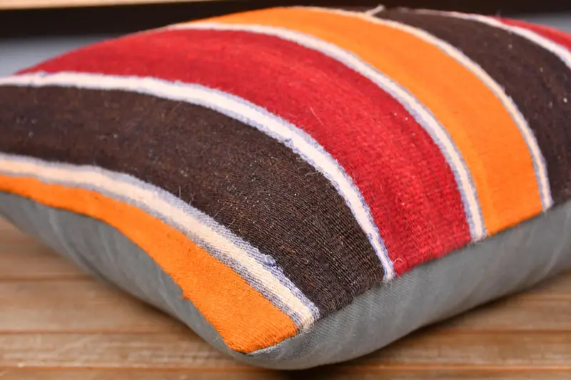 Meditation Pillow Sham, Anatolian Cushion, Throw Kilim Pillow, Pillow for Couch, 20x20 Red Pillow Cover, Pillow, Tribal Pillow, Pillow for Sofa - 4