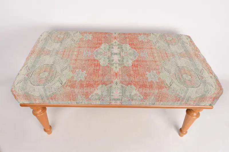 Modular Sofa Set with Kilim-Inspired Pattern, Ottoman