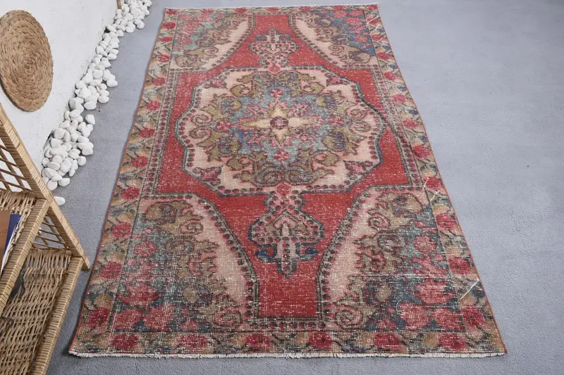 Red & Blue Abstract Rug, 127x208 cm Elegant Decor