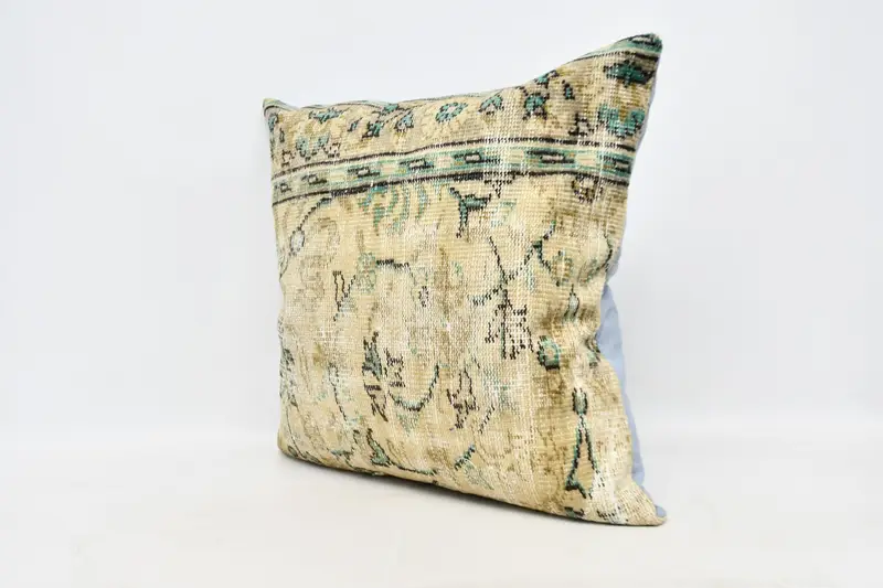 Neutral Cushion, Outdoor Pillow Sham, Pet Pillow, 32x32 Beige Pillow, Vintage Pillow, Pillow for Sofa, Cushion Cover, Ethnical Kilim Rug Pillow - 4