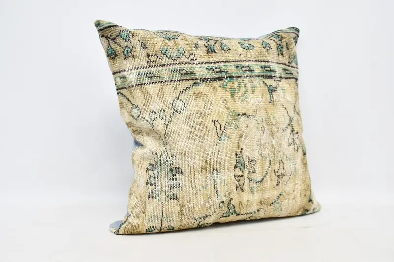 Neutral Cushion, Outdoor Pillow Sham, Pet Pillow, 32x32 Beige Pillow, Vintage Pillow, Pillow for Sofa, Cushion Cover, Ethnical Kilim Rug Pillow - 3