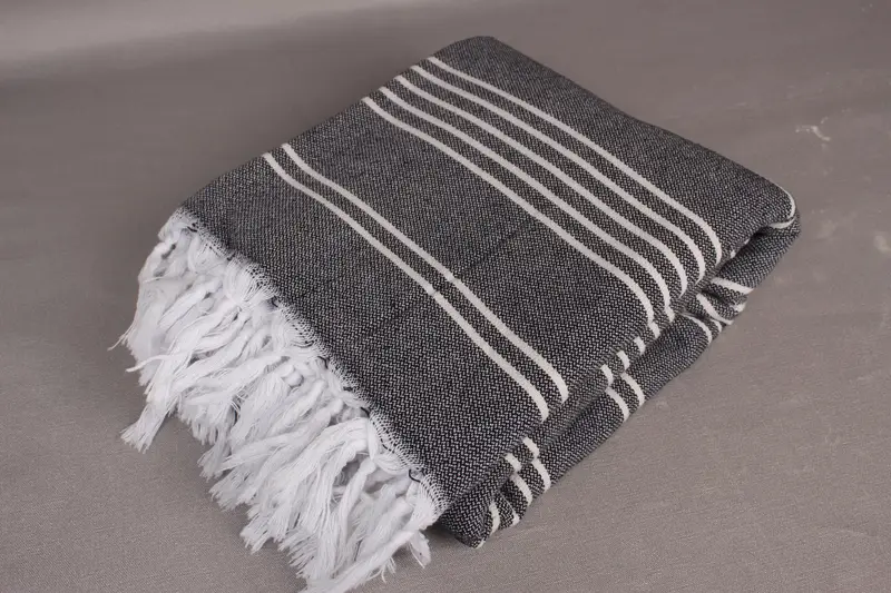 Gift For Best Friend, Woven Blanket, Turkish Blanket, Oversized Beach Towel, 96x70 Cotton Striped Towel, Halloween Blanket, Boho Throw Blankets - 4