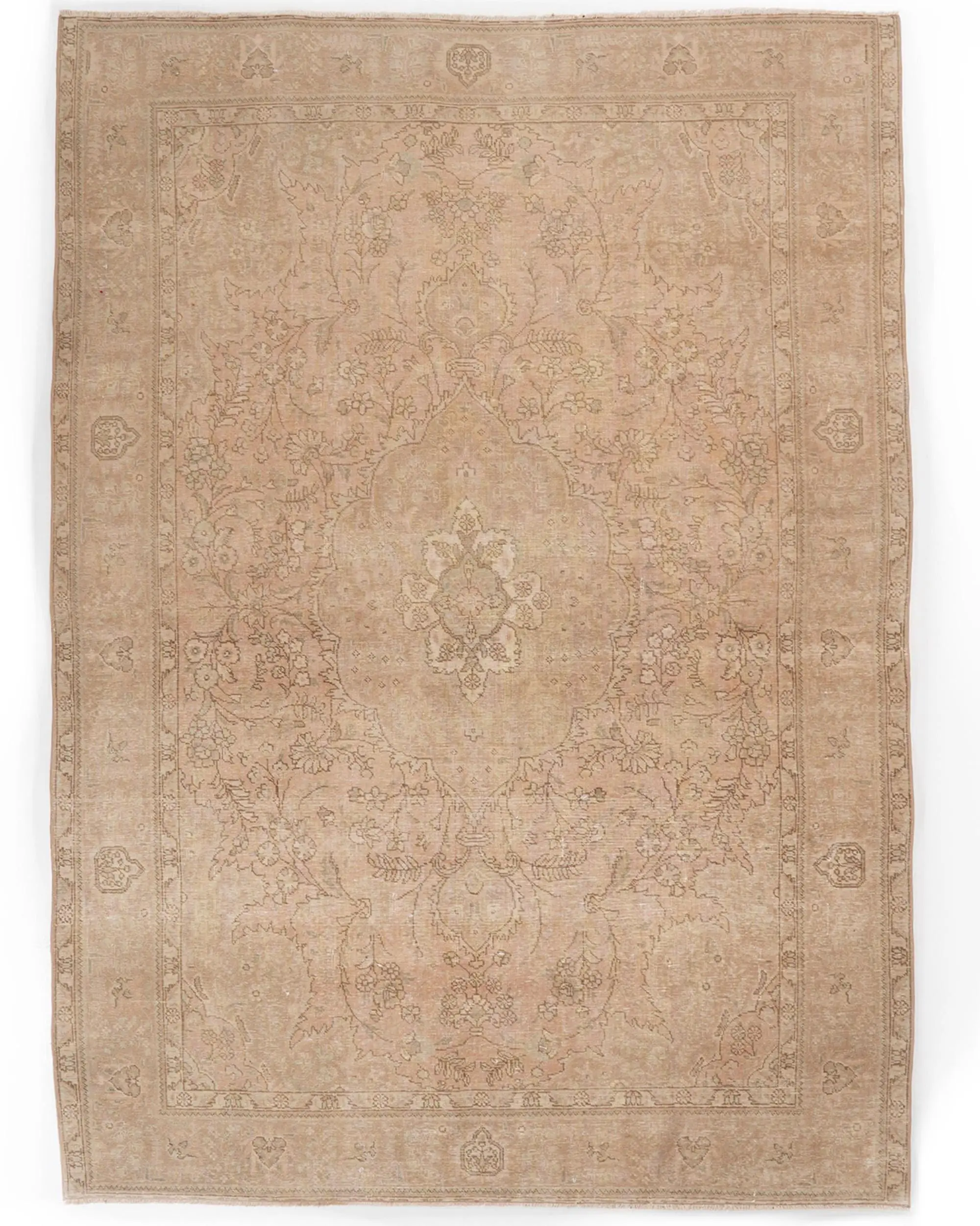 Vintage 6,7x9,4 ft Teppich, großer türkischer Teppich, brauner Wollteppich - 1