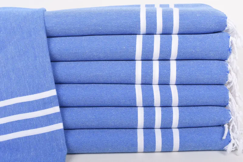 Personalized Hand Towel Blue Striped Tea Towel, 40x20 Inches