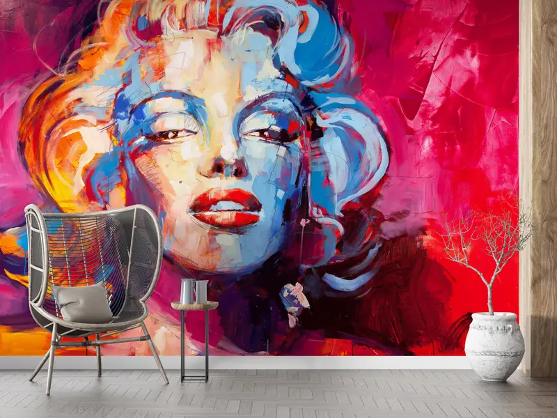 Famous Wall Art, , Paper Wall Art, Modern Abstract Wallpaper, Custom Wall Paper, 3d Wall Paper, Colorful Face Wall Print, - 5