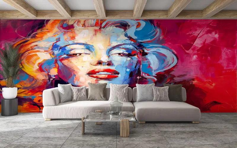 Famous Wall Art, , Paper Wall Art, Modern Abstract Wallpaper, Custom Wall Paper, 3d Wall Paper, Colorful Face Wall Print, - 9