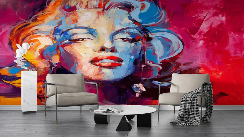 Famous Wall Art, , Paper Wall Art, Modern Abstract Wallpaper, Custom Wall Paper, 3d Wall Paper, Colorful Face Wall Print, - 3