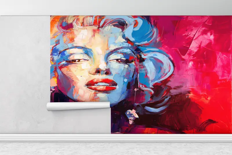 Famous Wall Art, , Paper Wall Art, Modern Abstract Wallpaper, Custom Wall Paper, 3d Wall Paper, Colorful Face Wall Print, - 1