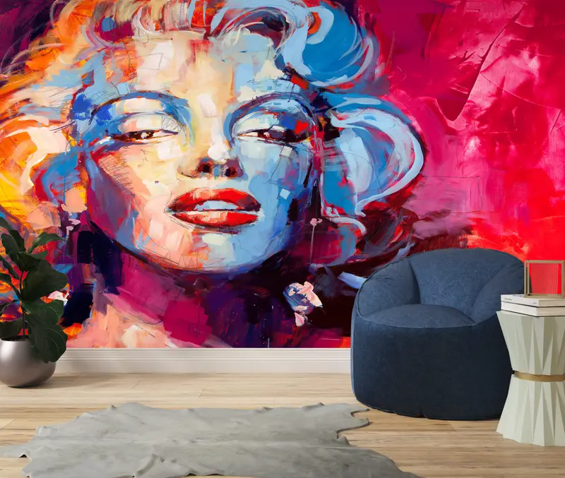Famous Wall Art, , Paper Wall Art, Modern Abstract Wallpaper, Custom Wall Paper, 3d Wall Paper, Colorful Face Wall Print, - 8