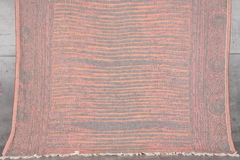 Turkish Towel Personalized Brick-Black Patterned, 71x40 Inches